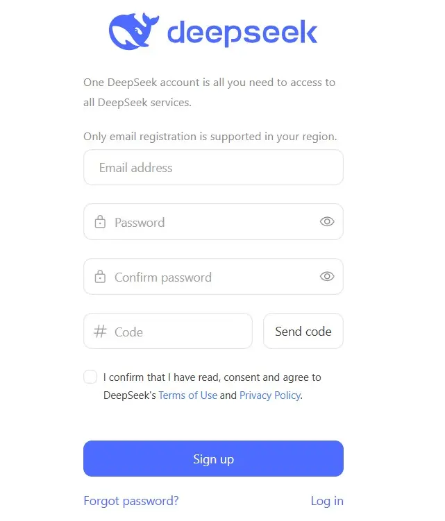 chat.deepseek.com sign up