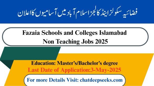 Fazaia Schools and Colleges Islamabad Jobs 2025