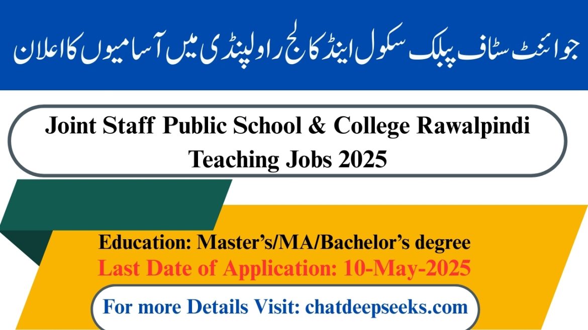 Joint Staff Public School & College Rawalpindi Jobs 2025