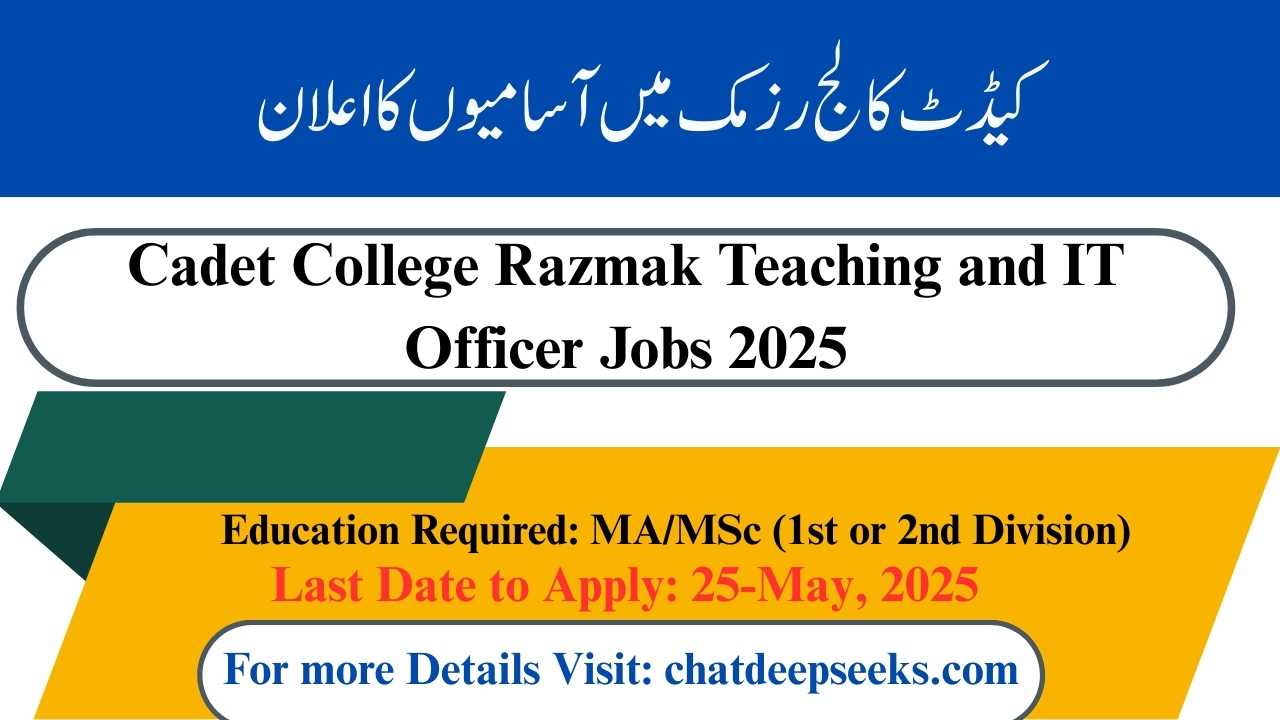 Cadet College Razmak Jobs 2025