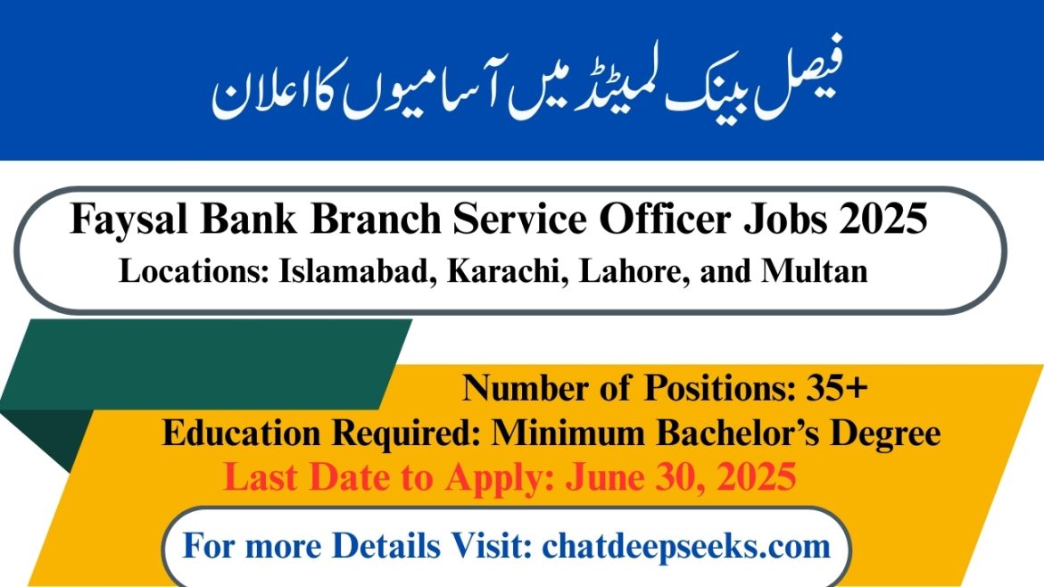 Faysal Bank Limited Jobs 2025