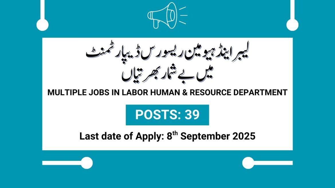 LABOUR & HUMAN RESOURCE DEPARTMENT Jobs 2025